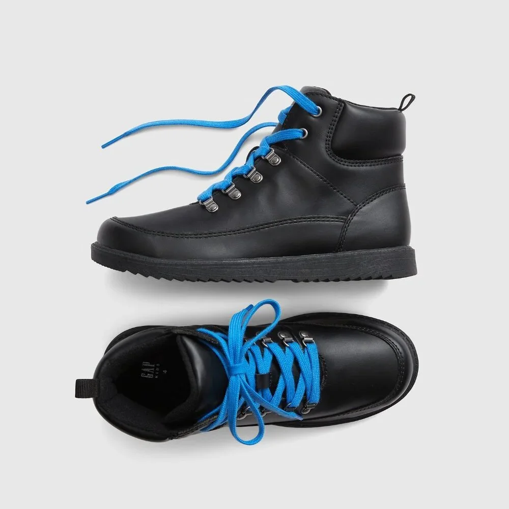 Gap black boots with blue laces 1 NWT